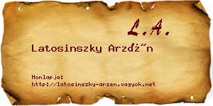 Latosinszky Arzén névjegykártya